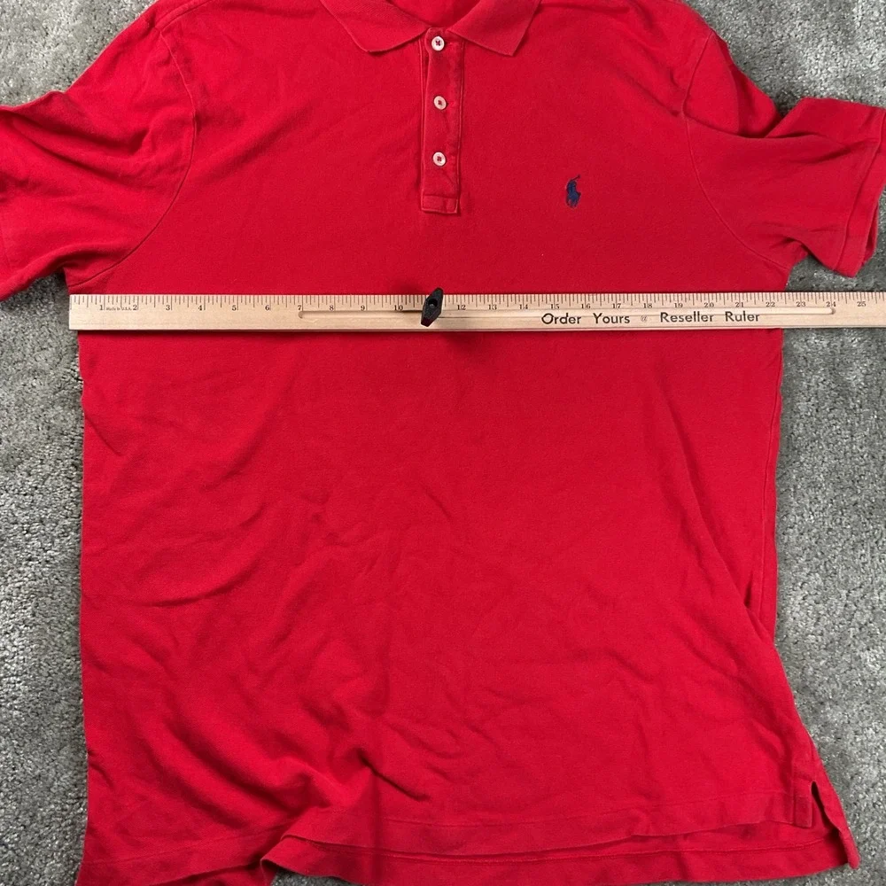 Polo Ralph Lauren Red Classic Fit‎ Short Sleeve Polo Shirt Men's Large